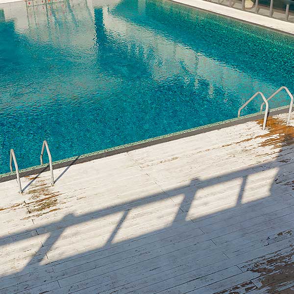 Above ground pool ready for demolition