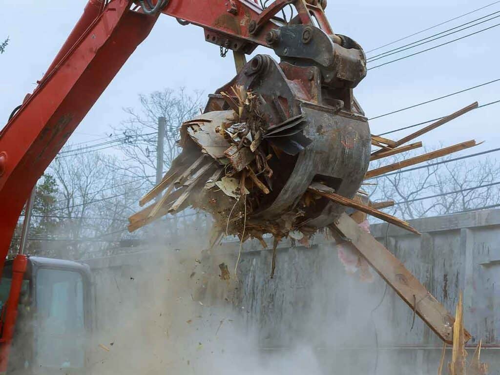 Commercial demolition in progress