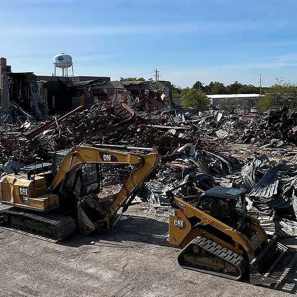 Commercial demolition in progress