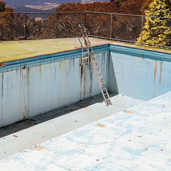 Old swimming pool ready for demolition