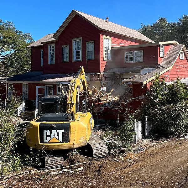 House demolition in progress
