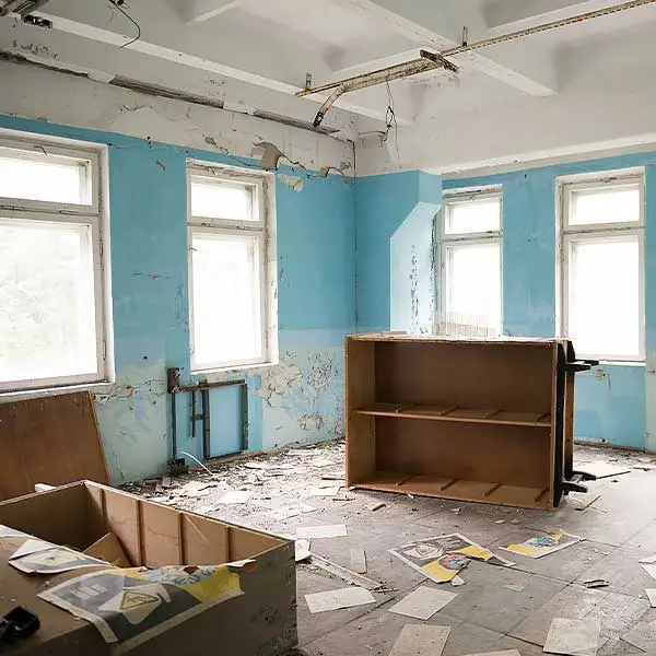 Commercial interior ready for selective demolition