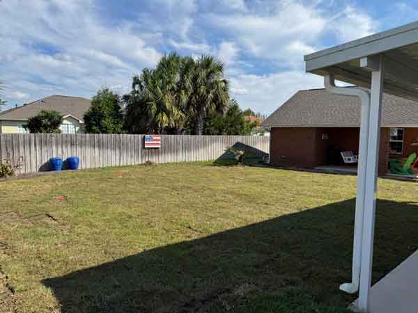 A yard after a pool demolition.